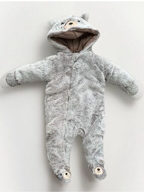Koala Baby 3-6M Gray Bear Faux Fur Hooded Bunting Snowsuit Winter